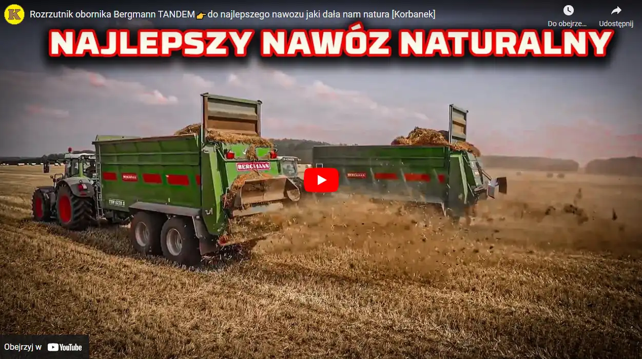 Rozrzutnik obornika na tandemie