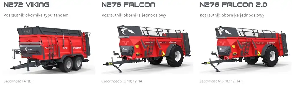 Rozrzutniki obornika Metal-Fach VIKING, FALCON i FALCON 2.0
