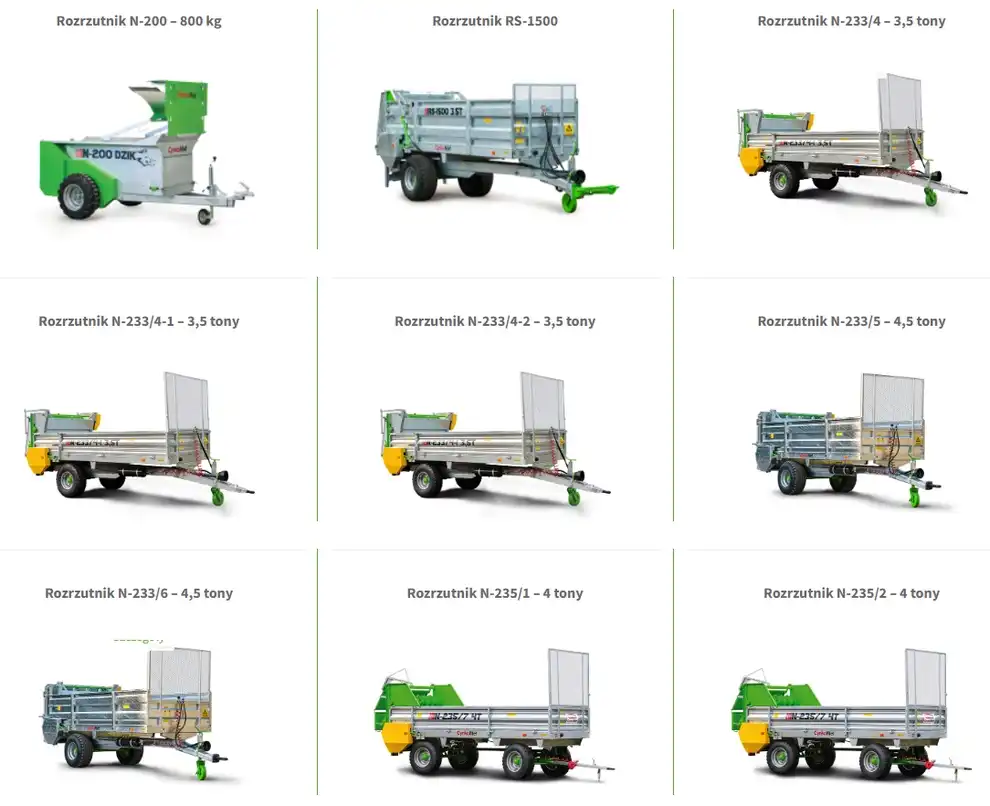 Rozrzutniki obornika CYNKOMET od 800 kg do 4 ton